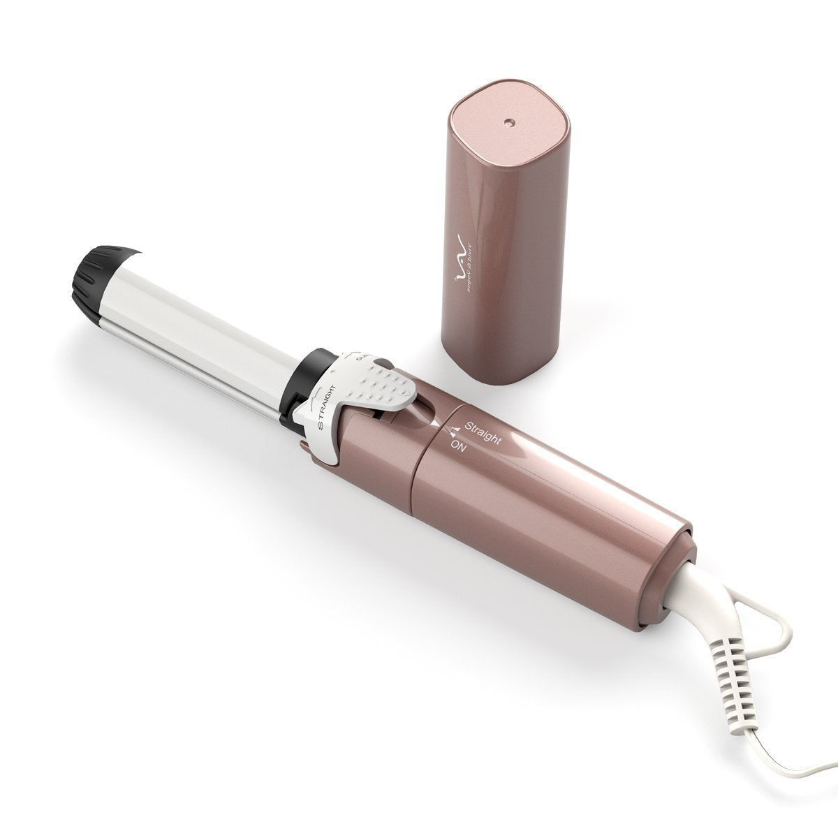 VAV 2-in-1 Hair Styler, Straightener & Curler, 1-Inch Ceramic Iron, Instant Heat, Dual Voltage, Travel Mini Curler